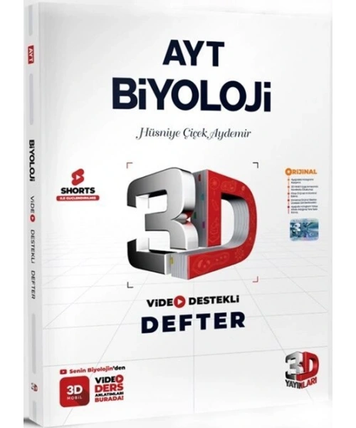 3D Yayınları AYT Biyoloji Video Destekli Defter