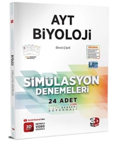 3D YAYINLARI AYT SİMÜLASYON BİYOLOJİ DENEMELERİ