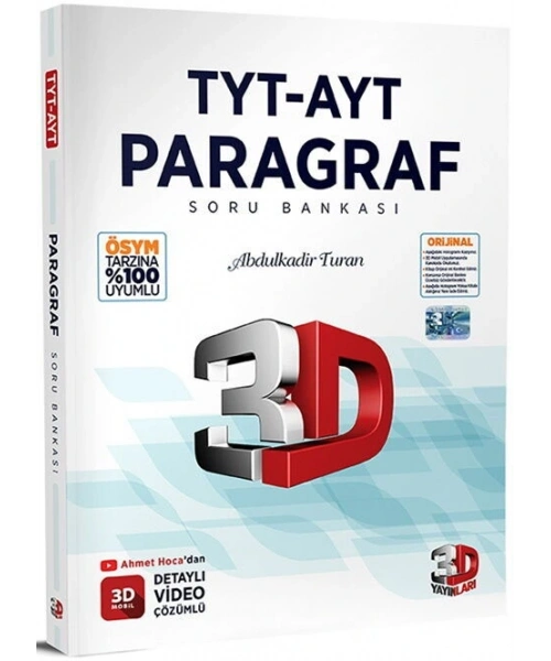 3D Yayınları TYT AYT Paragraf Soru Bankası