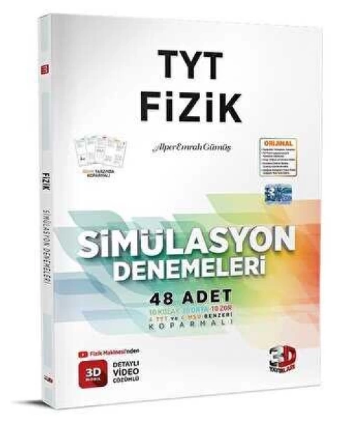 3D YAYINLARI TYT SİMÜLASYON FİZİK 48 Lİ DENEME