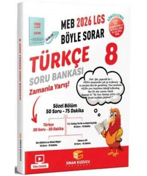 Sinan Kuzucu 2026 8. Sınıf Türkçe LGS MEB Böyle Sorar Soru Bankası