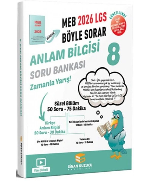 Sinan Kuzucu 2026 8. Sınıf LGS Anlam Bilgisi MEB Böyle Sorar Soru Bankası