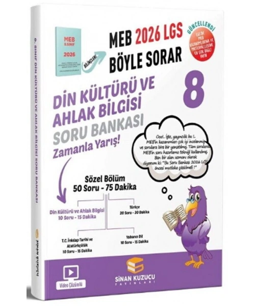 Sinan Kuzucu 2026 8. Sınıf LGS Din Kültürü ve Ahlak Bilgisi Soru Bankası