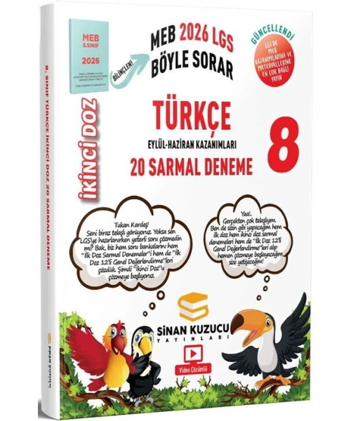 Sinan Kuzucu 2026 8. Sınıf Türkçe İkinci Doz Sarmal Branş Denemeleri
