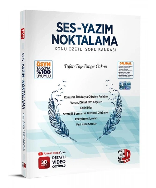 3D Yayınları Ses Yazım Noktalama Konu Özetli Soru Bankası