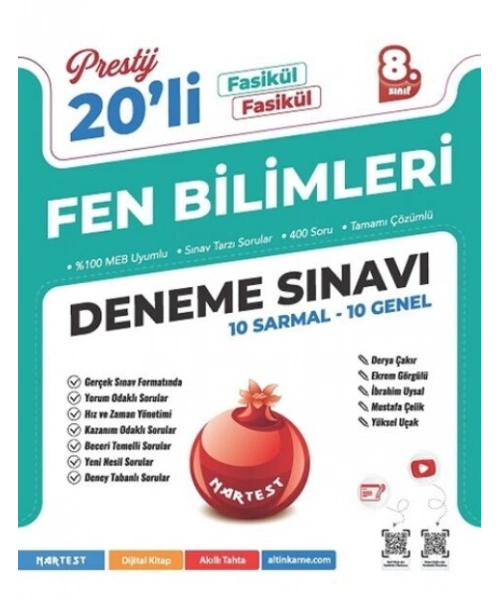 Nartest Yayınları 8. Sınıf Prestij Fen Bilimleri 20 Deneme