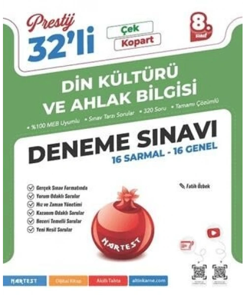 Nartest 8. Sınıf Prestij Din Kültürü ve Ahlak Bilgisi 32 Deneme Sınavı