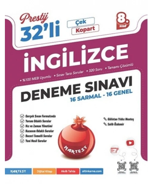 Nartest Yayınları 8. Sınıf Prestij İngilizce 32 Deneme