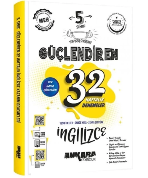 Ankara Yayıncılık 5. Sınıf İngilizce Güçlendiren 32 Haftalık Denemeleri