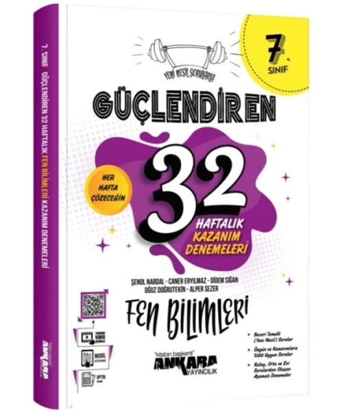 Ankara Yayıncılık 7. Sınıf Fen Bilimleri Güçlendiren 32 Haftalık Kazanım Denemeleri