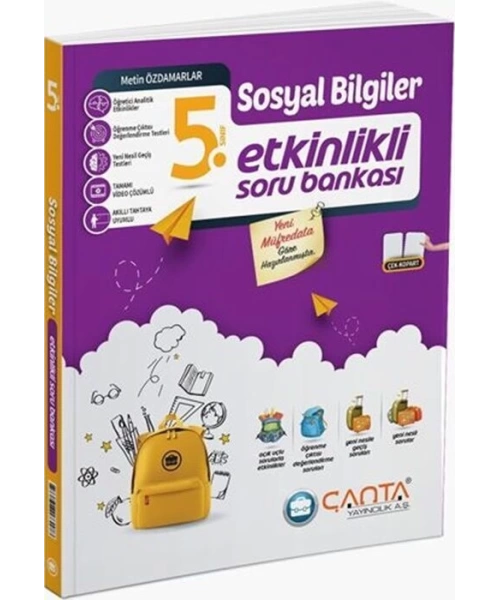 Çanta Yayınları 5. Sınıf Sosyal Bilgiler Etkinlikli Kazanım Soru Bankası