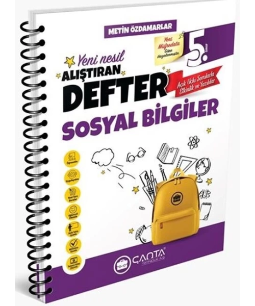 Çanta Yayınları 5. Sınıf Sosyal Bilgiler Okula Yardımcı Alıştıran Defter