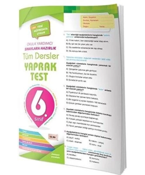 ELEMENT YAYINLARI 6 SINIF TÜM DERSLER YAPRAK TEST