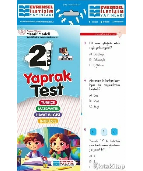 Evrensel  İletişim  2.Sınıf Maarif Model Tüm Dersler Yaprak Test