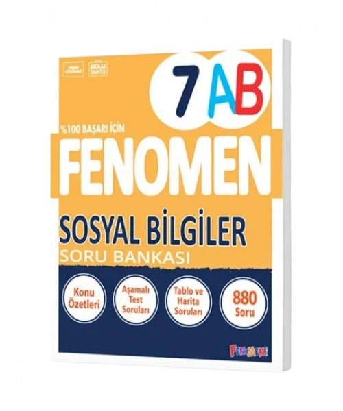Fenomen yayınları 7 Sınıf Sosyal Bilgiler A-B Soru Bankası