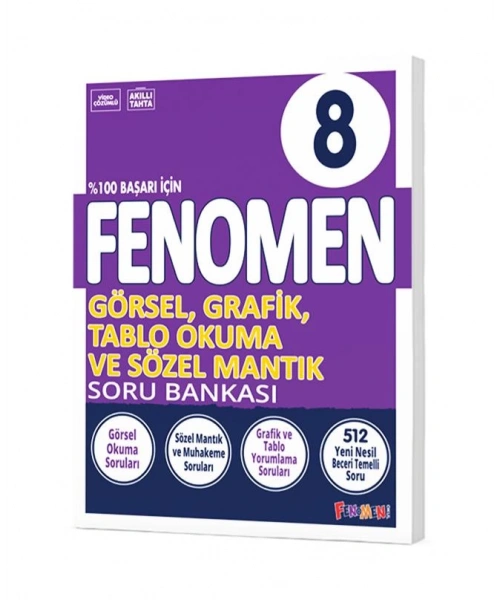 Fenomen Yayınları 8. Sınıf Görsel Grafik Tablo ve Sözel Mantık Soru Bankası