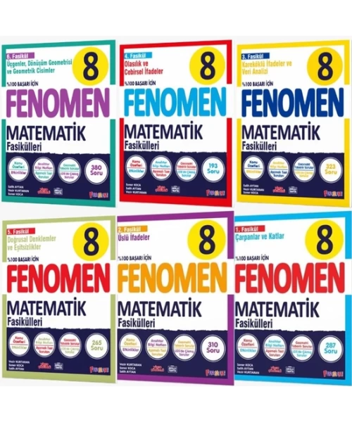 Fenomen Yayınları Fenomen 8.sınıf Matematik 1. 2. 3. 4. 5. ve 6.fasikül Konu Özetli Soru Bankası