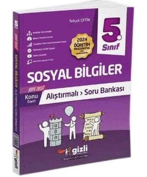 Gizli Yayınları 5. Sınıf Sosyal Bilgiler Alıştırmalı Soru Bankası