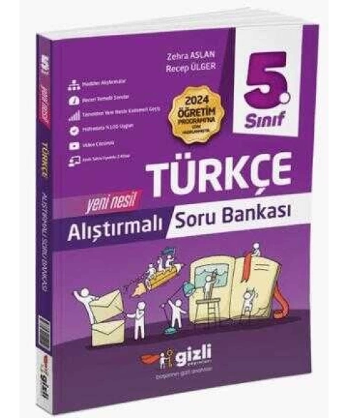 Gizli Yayınları 5.Sınıf Türkçe Yeni Nesil Alıştırmalı Soru Bankası