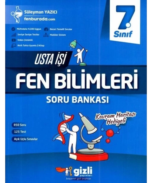 Gizli Yayınları 7. Sınıf Fen Bilimleri Usta İşi Soru Bankası