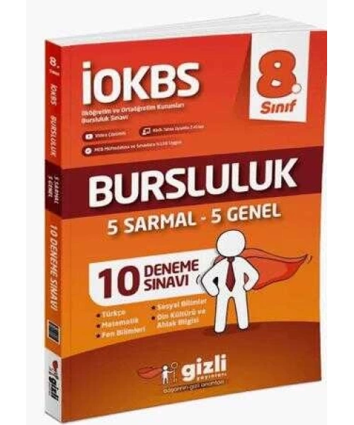 Gizli Yayınları 8. Sınıf İOKBS Bursluluk 10 Deneme Sınavı