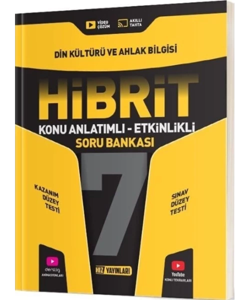 Hız Yayınları 7. Sınıf Din Kültürü ve Ahlak Bilgisi HİBRİT Konu Anlatımlı Etkinlikli Soru Bankası