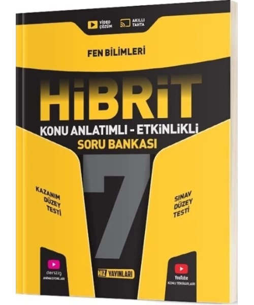 Hız Yayınları 7. Sınıf Fen Bilimleri HİBRİT Konu Anlatımlı Etkinlikli Soru Bankası