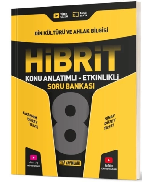 Hız Yayınları 8. Sınıf Din Kültürü ve Ahlak Bilgisi HİBRİT Konu Anlatımlı Etkinlikli Soru Bankası