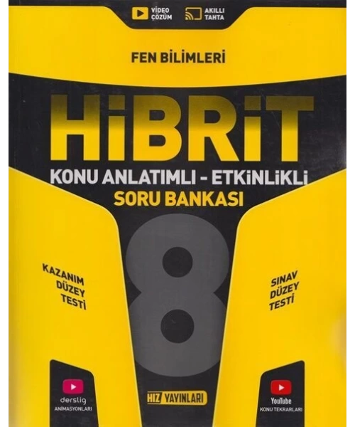 Hız Yayınları 8. Sınıf Fen Bilimleri HİBRİT Konu Anlatımlı Etkinlikli Soru Bankası