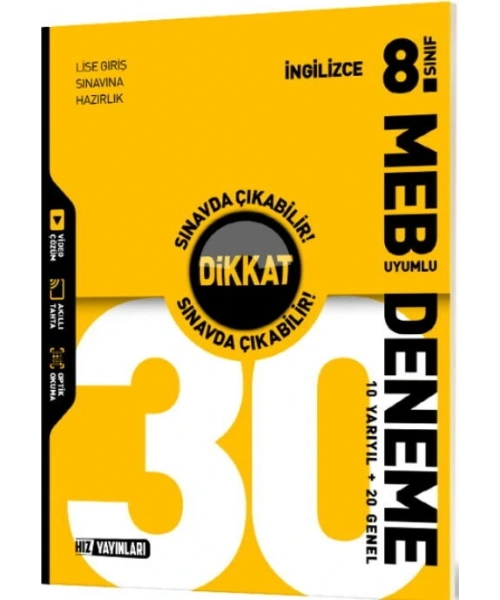 Hız Yayınları 8. Sınıf İngilizce 30 Deneme