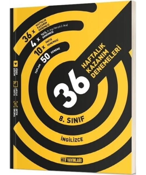 Hız Yayınları 8. Sınıf İngilizce 36 Haftalık Deneme