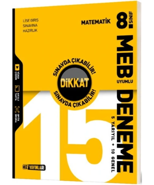 Hız Yayınları 8. Sınıf Matematik 15 Deneme