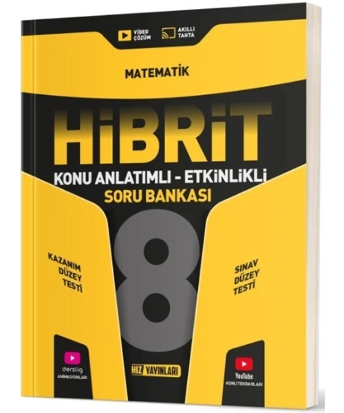 Hız Yayınları 8. Sınıf Matematik HİBRİT Konu Anlatımlı Etkinlikli Soru Bankası