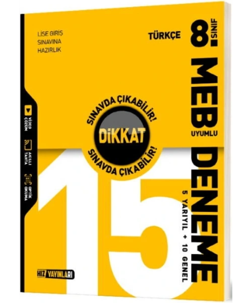 Hız Yayınları 8. Sınıf Türkçe 15 Deneme