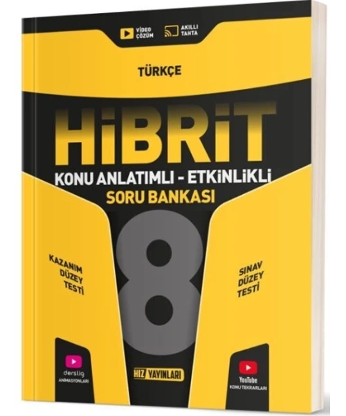 Hız Yayınları 8. Sınıf Türkçe HİBRİT Konu Anlatımlı Etkinlikli Soru Bankası Hız Yayınları 8. Sınıf Türkçe HİBRİT Konu Anlatımlı Etkinlikli Soru Bankası