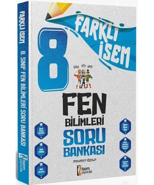 İsem Yayınları 2024 8. Sınıf Fen Bilimleri Farklı İsem Soru Bankası