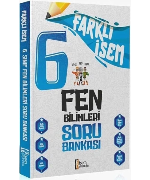 İsem Yayınları 6. Sınıf Farklı İsem Fen Bilimleri Soru Bankası