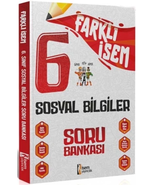 İsem Yayınları 6. Sınıf Sosyal Bilgiler Farklı İsem Soru Bankası