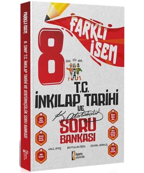 İsem Yayınları 8. Sınıf Farklı İsem T.C. İnkılap Tarihi ve Atatürkçülük Soru Bankası