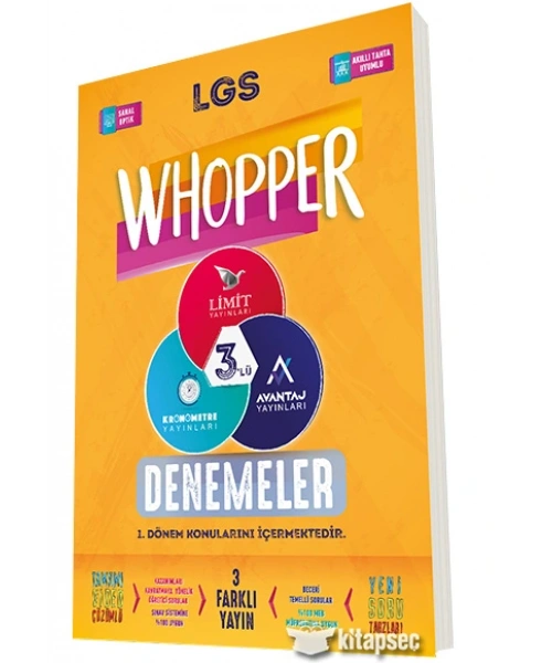 Limit Yayınları 8. Sınıf LGS 1. Dönem Whopper 3 lü Deneme Seti