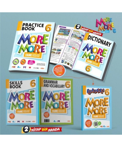 More and More 6. Sınıf ENGLISH PRACTICE BOOK & DICTIONARY + GRAMMAR AND VOCABULARY & SKILLS BOOK + READERS (3 LÜ SET)