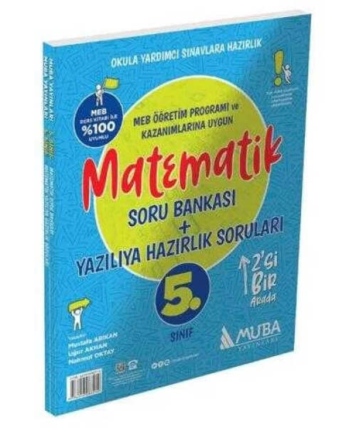 Muba Yayınları 5. Sınıf Matematik Soru Bankası + Yazılıya Hazırlık Soruları 2`si 1 Arada