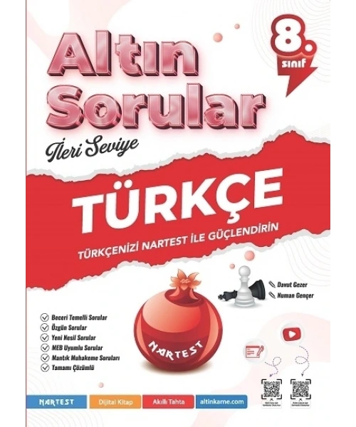 Nartest Yayınları 8. Sınıf Türkçe Altın Sorular