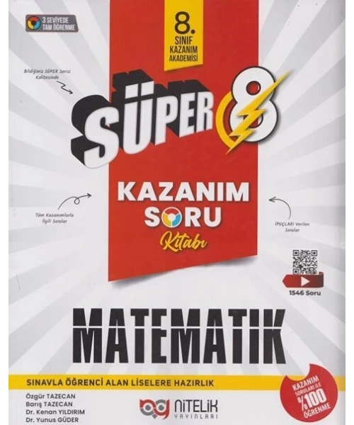 NİTELİK 8 SINIF SÜPER MATEMATİK KAZIANIM SORU