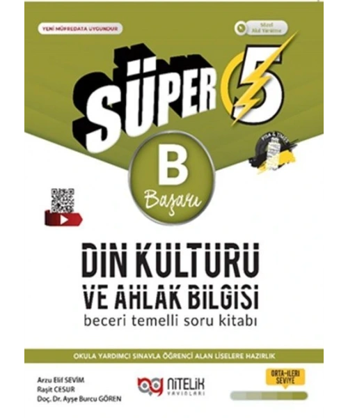 Nitelik Yayınları 5. Sınıf Din Kültürü ve Ahlak Bilgisi Süper B Beceri Temelli Soru Kitabı