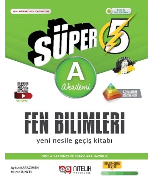 Nitelik Yayınları 5. Sınıf Süper Fen Bilimleri A Yeni Nesile Geçiş Kitabı