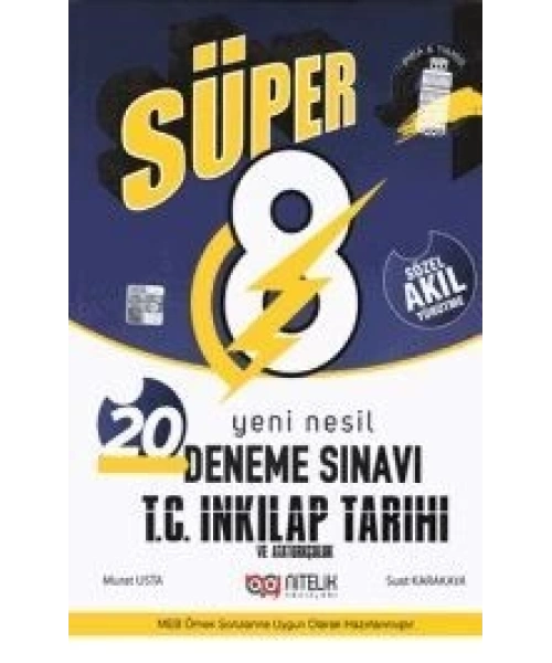 NİTELİK YAYINLARI 8 SINIF SÜPER 20 Lİ  İNKILAP DENEME SINAVI