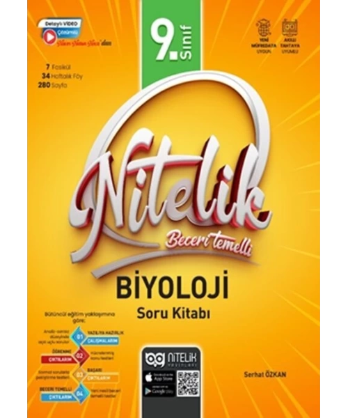 Nitelik Yayınları 9. Sınıf Biyoloji Nitelik Beceri Temelli Soru Kitabı