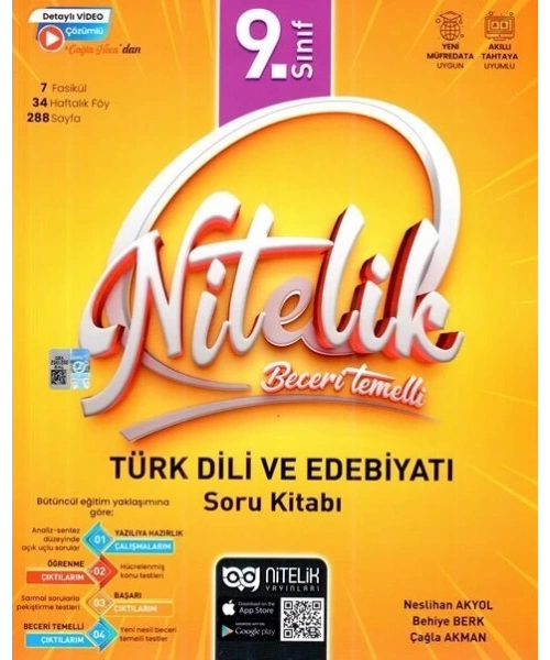 Nitelik Yayınları 9. Sınıf Türk Dili ve Edebiyatı Nitelik Beceri Temelli Soru Kitabı