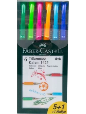 Faber-Castell 1425 Tükenmez Kalem 6 lı